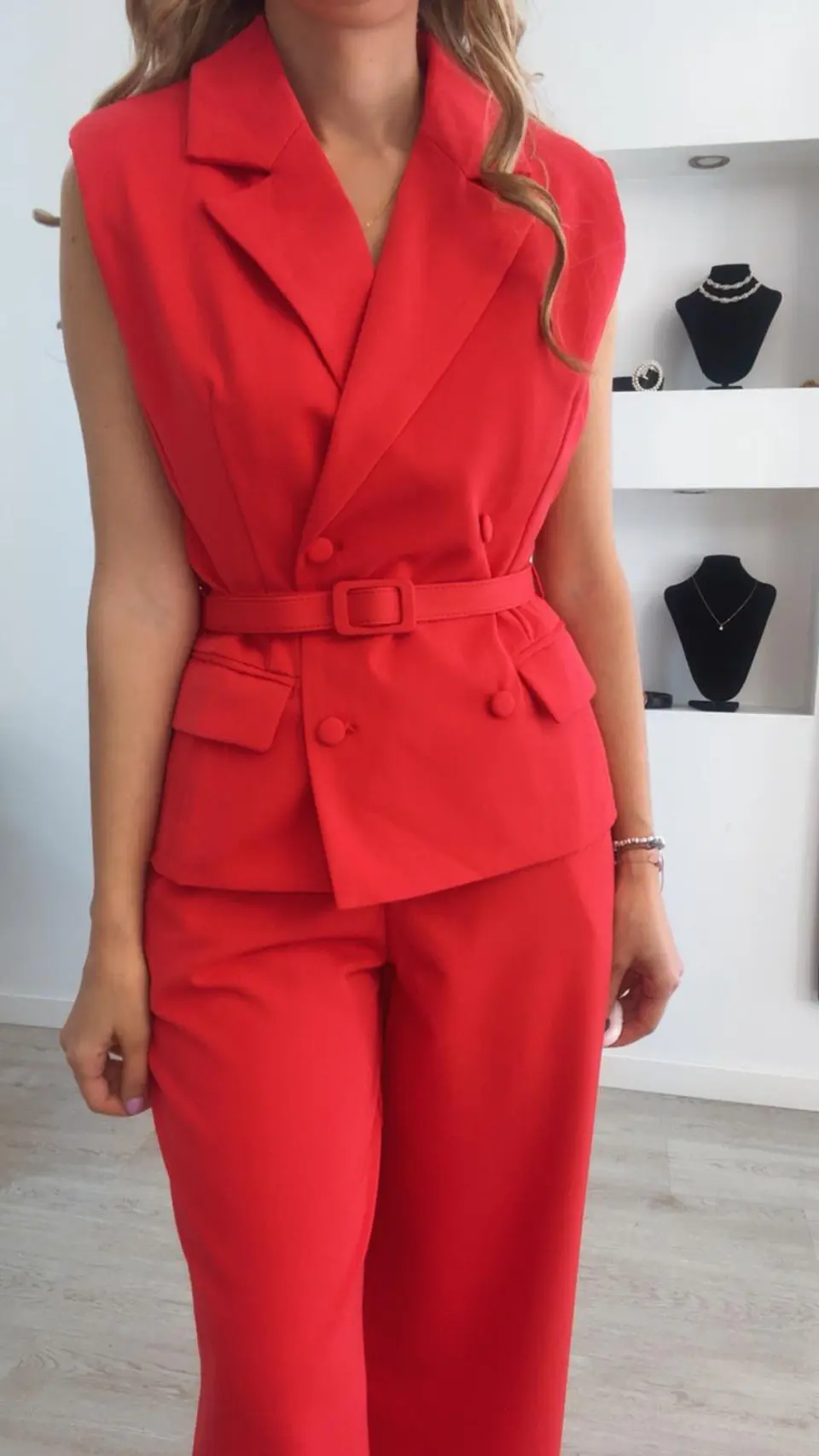 Fato de calça e colete com cinto 4