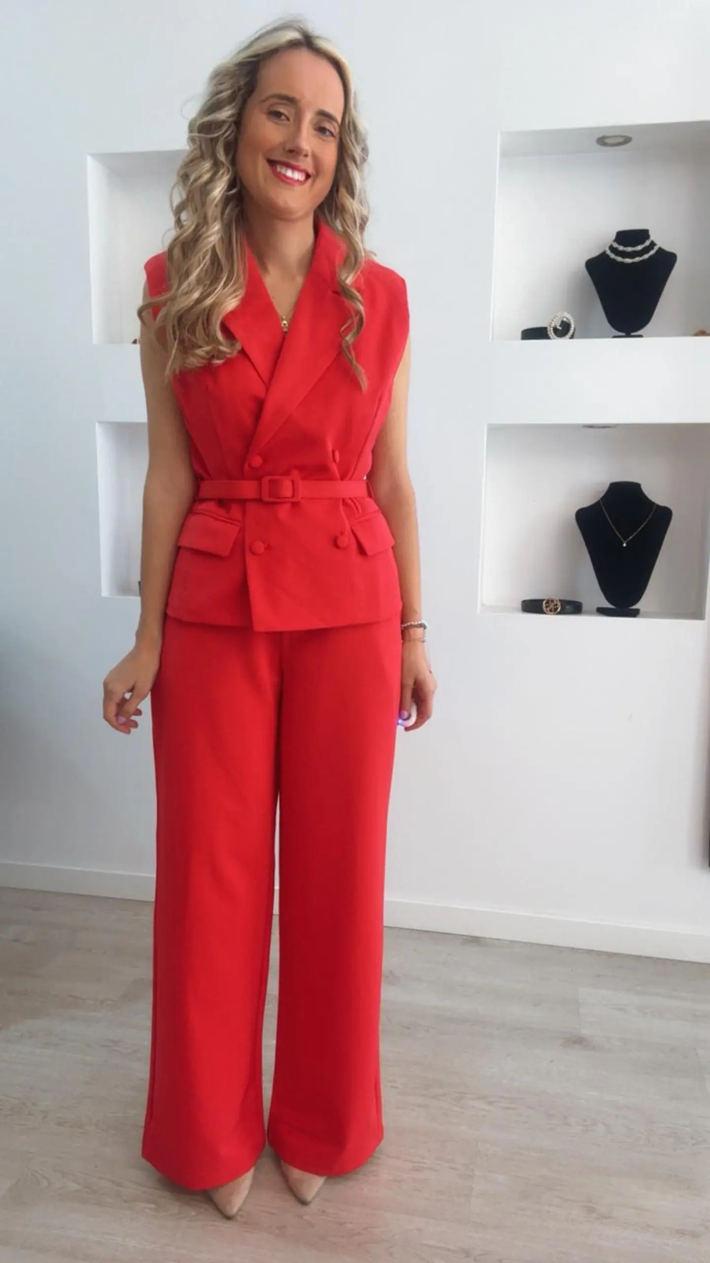 Fato de calça e colete com cinto 5