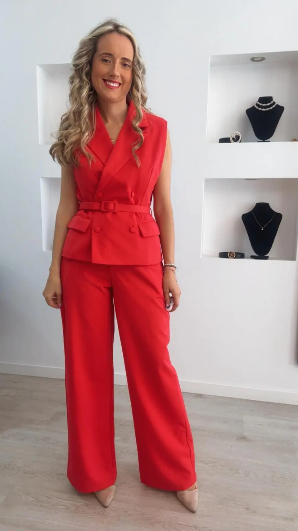 Fato de calça e colete com cinto 6