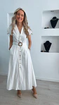 Vestido com detalhe de botões castanhos e cinto - Thumbnail 4