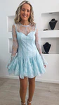Vestido de renda de manga transparente - vignette 8