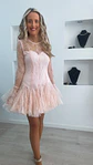 Vestido de renda de manga transparente - vignette 11