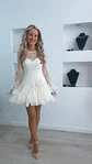 Vestido de renda de manga transparente - vignette 1