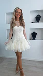 Vestido de renda de manga transparente - vignette 3