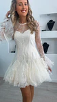 Vestido de renda de manga transparente - vignette 4