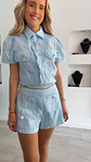 Conjunto de camisa e calção com detalhe de cinto - thumbnail 4