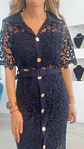 Vestido midi em renda com cinto - TU - vignette 4