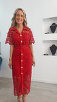 Vestido midi em renda com cinto - TU - vignette 11
