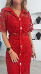 Vestido midi em renda com cinto - TU - vignette 15