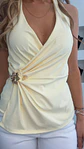 Blusa sem costas com copa e detalhe de flor dourada - TU - vignette 7