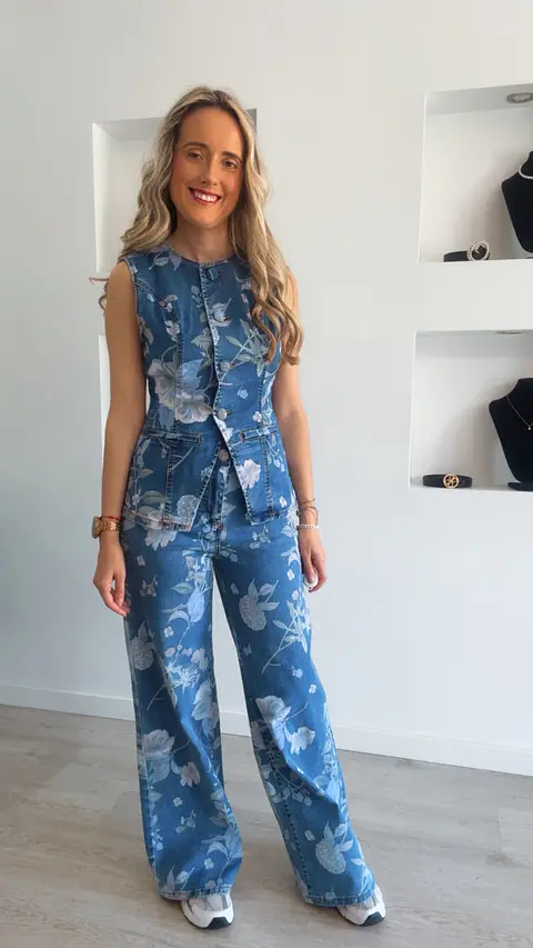 Conjunto de ganga estampado com flores