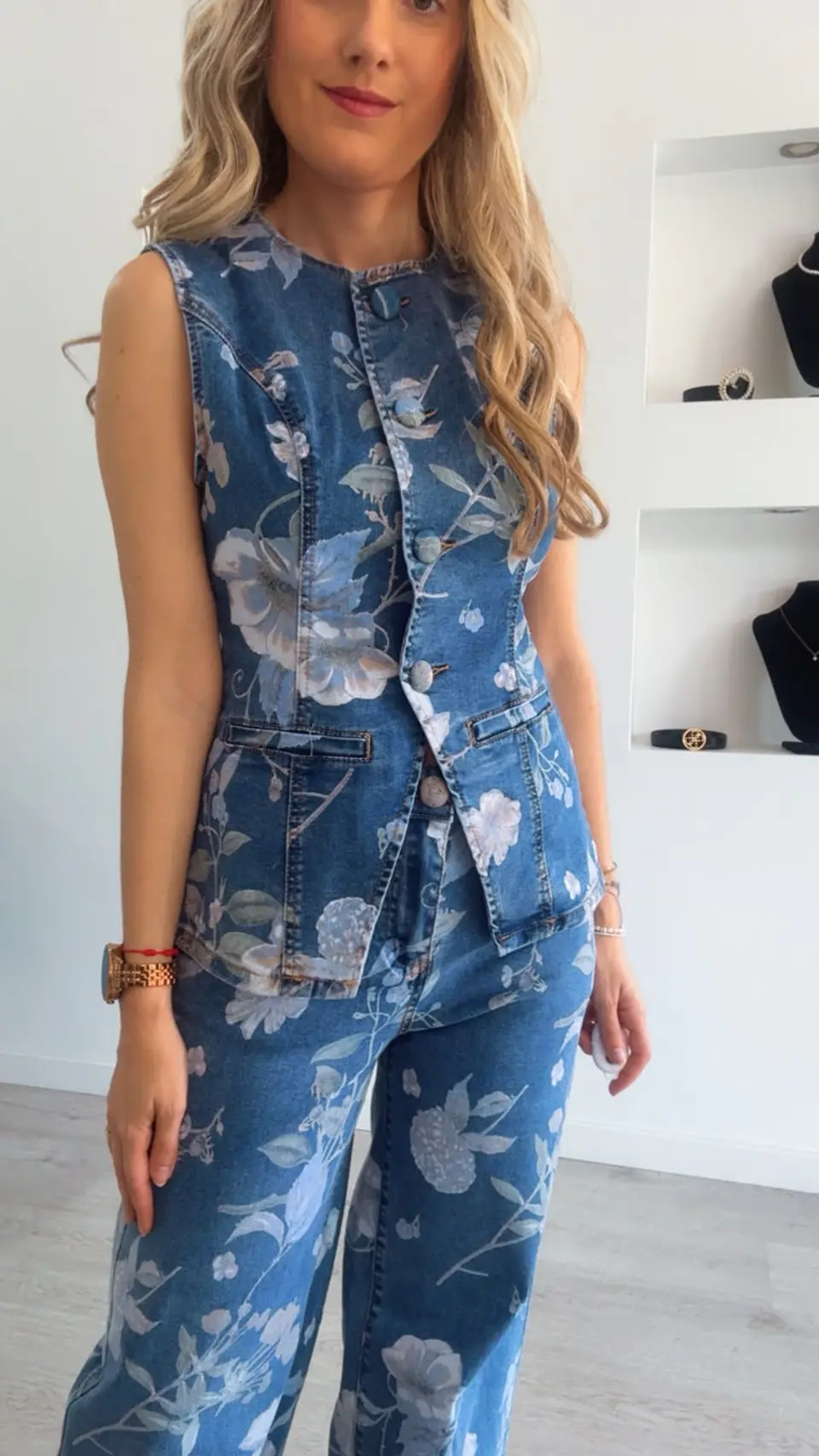 Conjunto de ganga estampado com flores 3