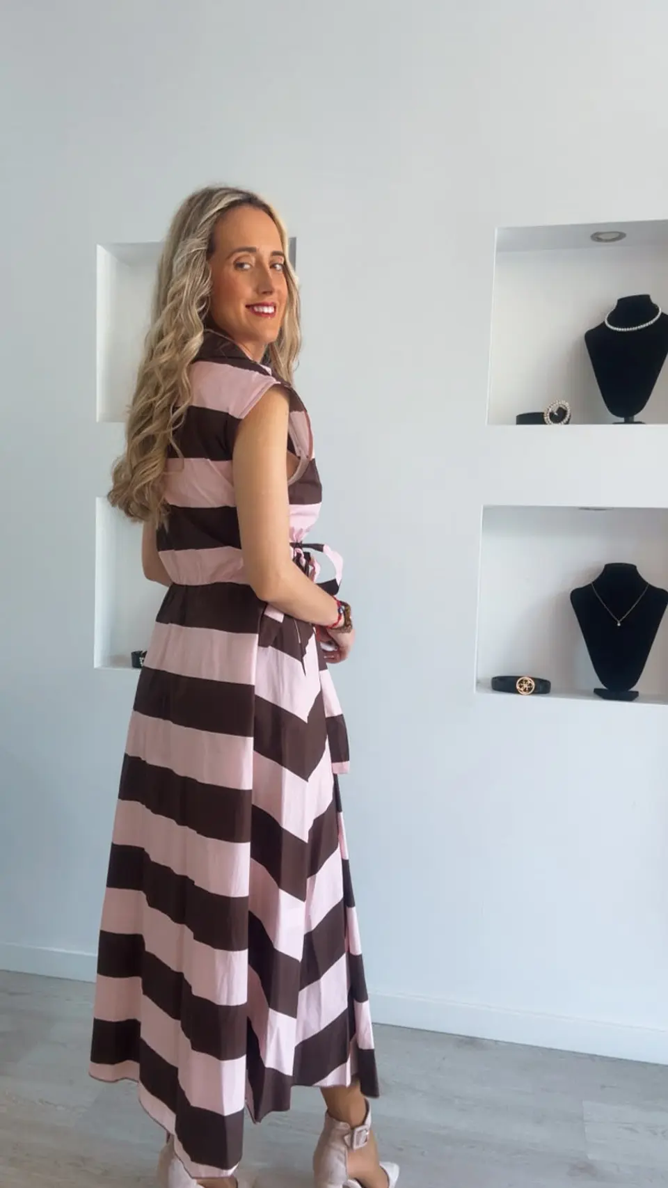Vestido trespasse com riscas - TU 2