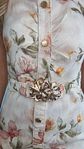 Vestido midi de ganga estampado com detalhe de cinto - Vorschaubild 7
