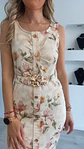 Vestido midi de ganga estampado com detalhe de cinto - Vorschaubild 3