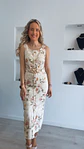 Vestido midi de ganga estampado com detalhe de cinto - Vorschaubild 4