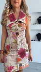Vestido estampado com gola e botões dourados - thumbnail 6