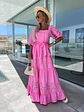 Vestido comprido com renda e cinto - Thumbnail 1