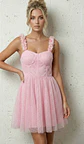 Vestido de tule com detalhe de flores nas alças - Thumbnail 6