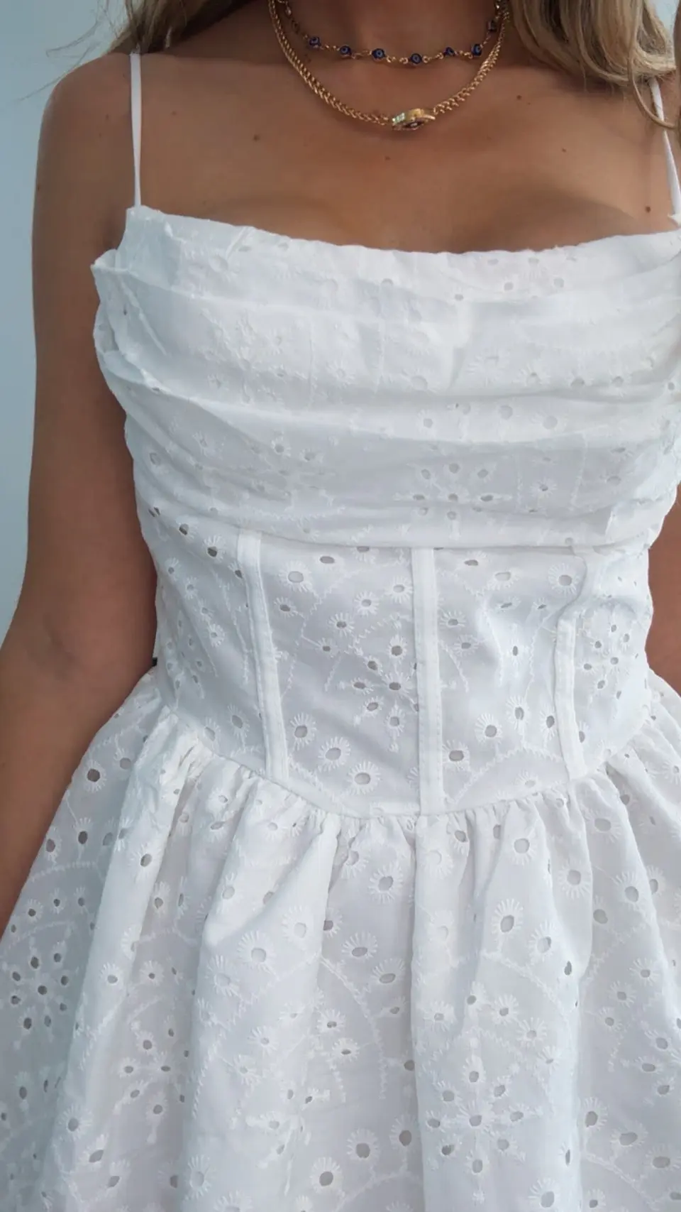 Vestido bordado inglês forrado - TU 5