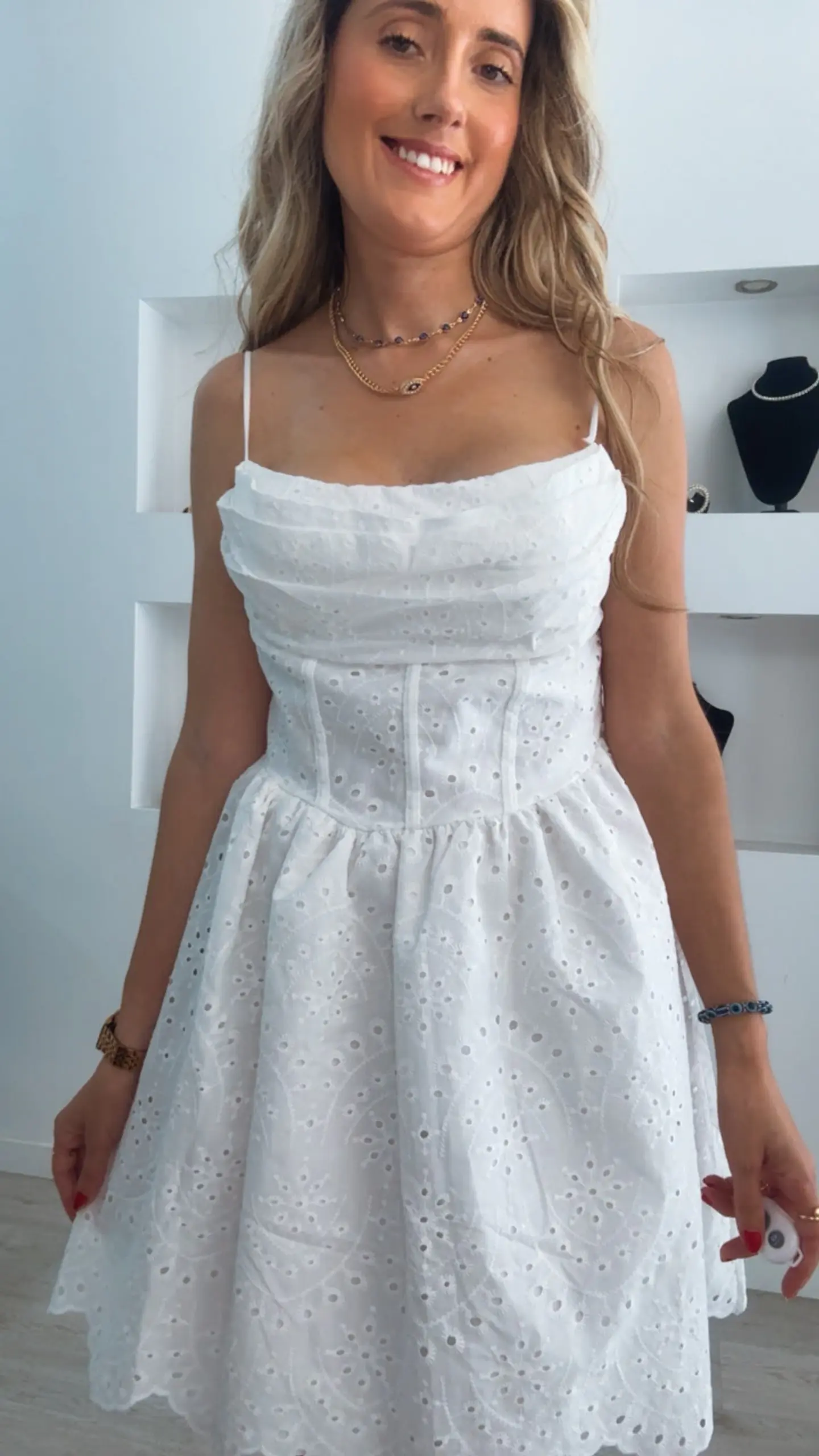 Vestido bordado inglês forrado - TU 6