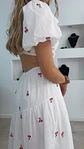 Vestido comprido em linho com detalhe de cerejas - Thumbnail 2