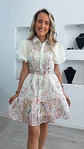 Vestido curto com manga balão e estampado de flores - thumbnail 4