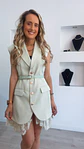 Vestido estilo blazer com renda e cinto - thumbnail 5