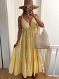 Vestido comprido com detalhe em forma de sol no peito - TU - Thumbnail 7