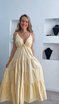 Vestido comprido com detalhe em forma de sol no peito - TU - Thumbnail 1