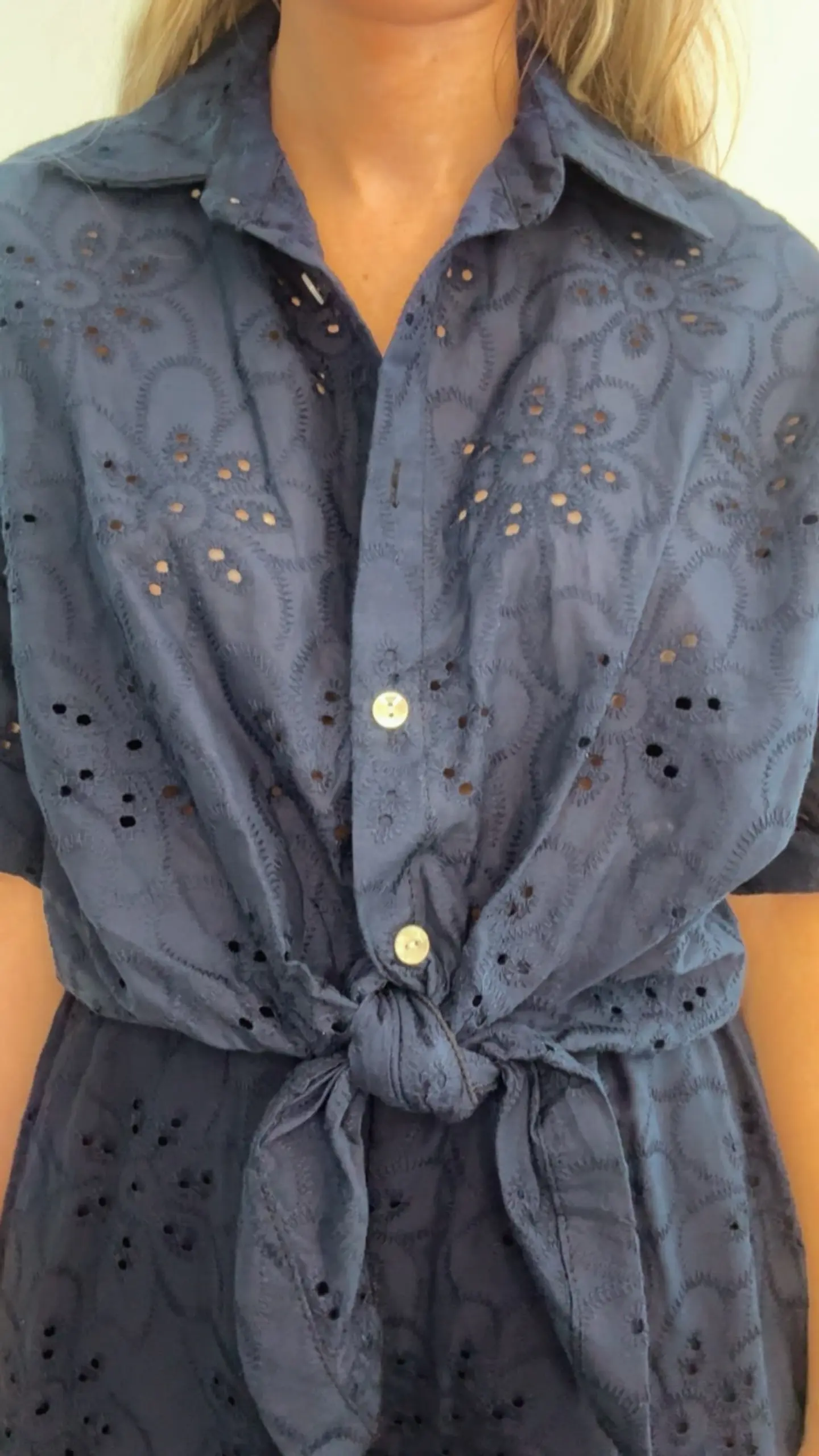 Conjunto de calção e camisa em bordado inglês - TU 10