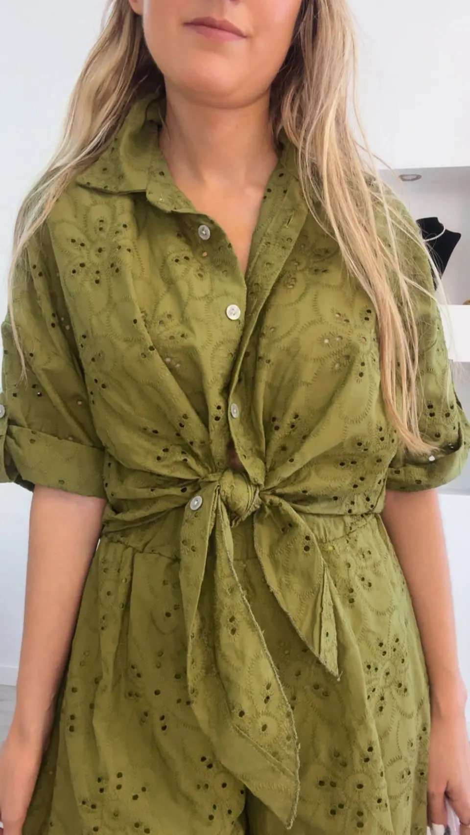 Conjunto de calção e camisa em bordado inglês - TU 4