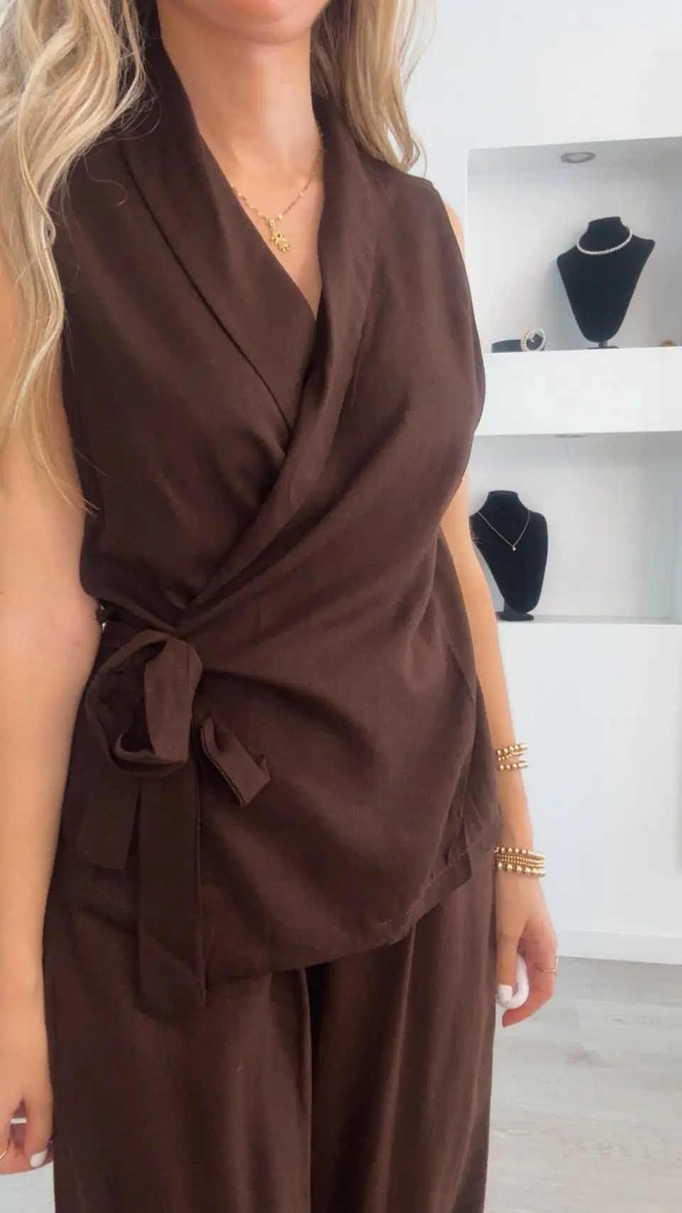 Conjunto em linho: colete e calça - TU 9