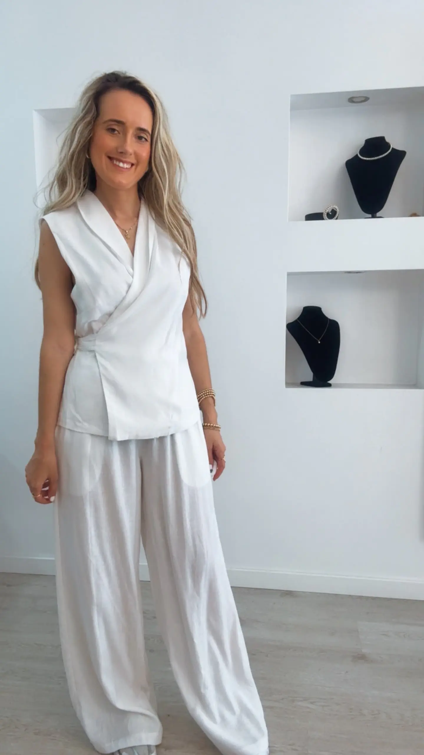 Conjunto em linho: colete e calça - TU 1