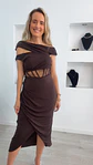 Vestido versátil midi com racha e transparência na barriga - TU - Vorschaubild 1