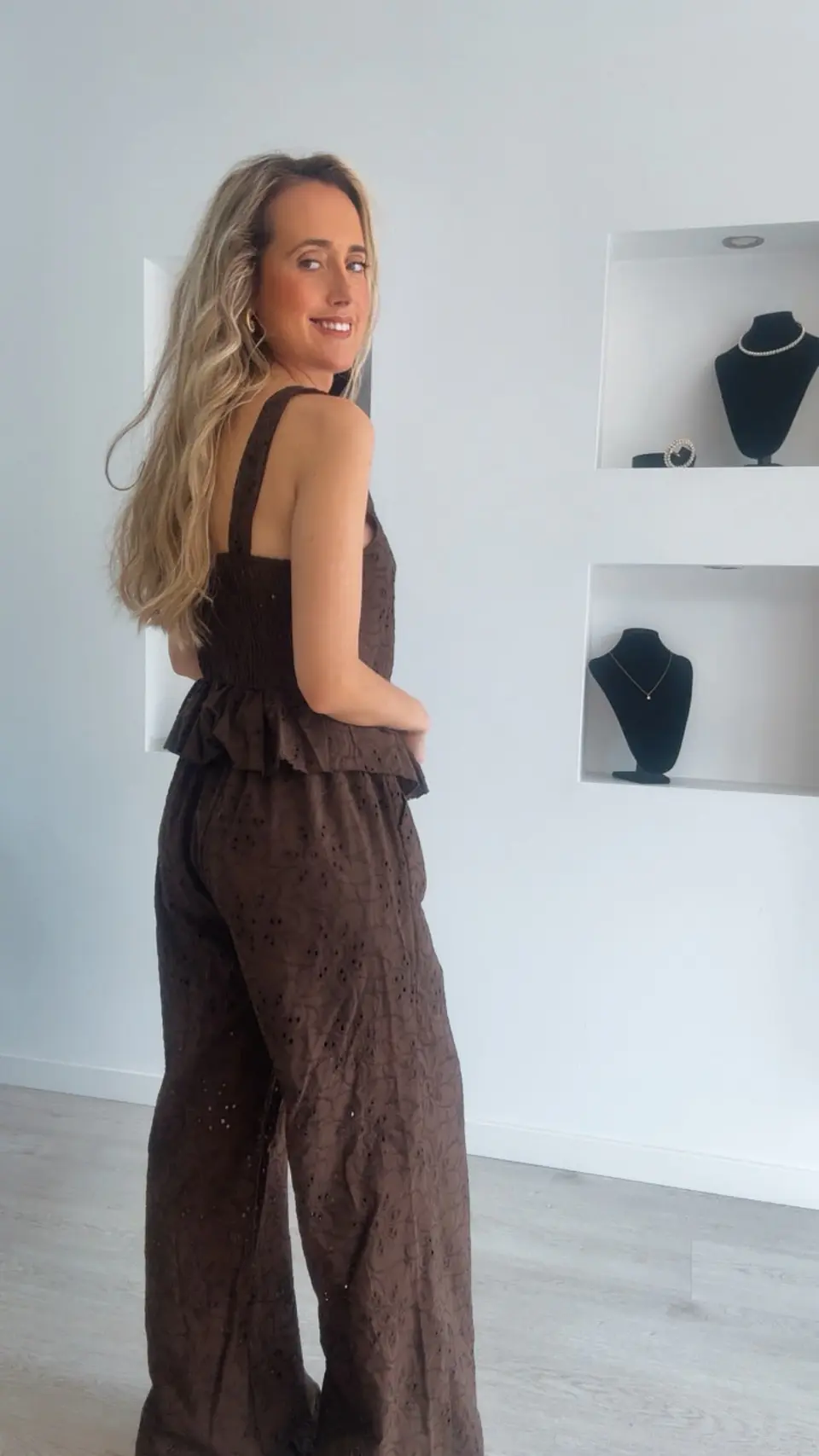 Conjunto top e calça em bordado inglês - TU 17