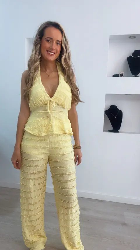 Conjunto calça e top com decote em V - TU