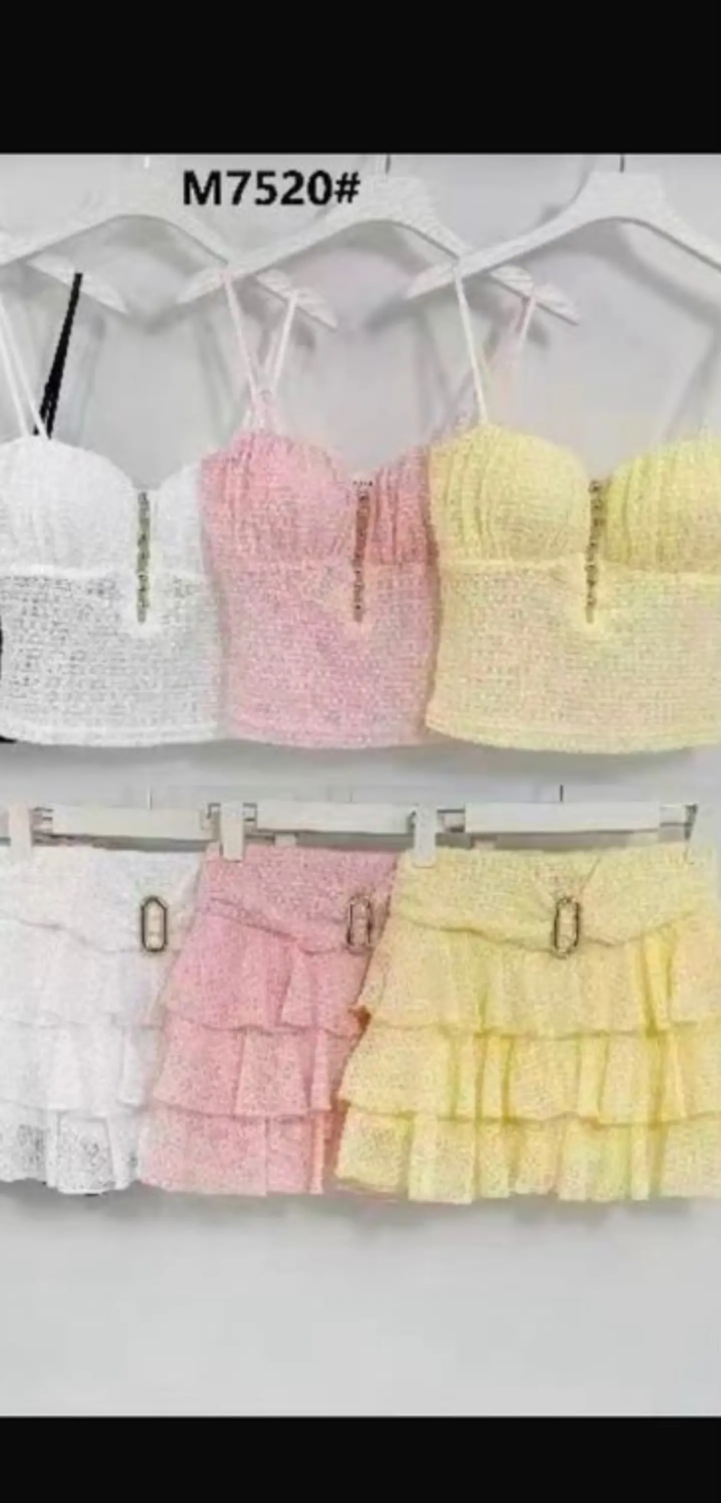 Conjunto top com copa e saia com calção interior em renda 5