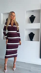 Vestido midi em malha com padrão às riscas - TU - thumbnail 4