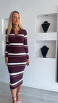 Vestido midi em malha com padrão às riscas - TU - thumbnail 3