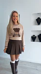 Camisola de Malha com Detalhe de Urso e Camisa aos Quadrados - TU - thumbnail 10