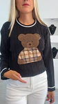 Camisola de Malha com Detalhe de Urso e Camisa aos Quadrados - TU - thumbnail 12