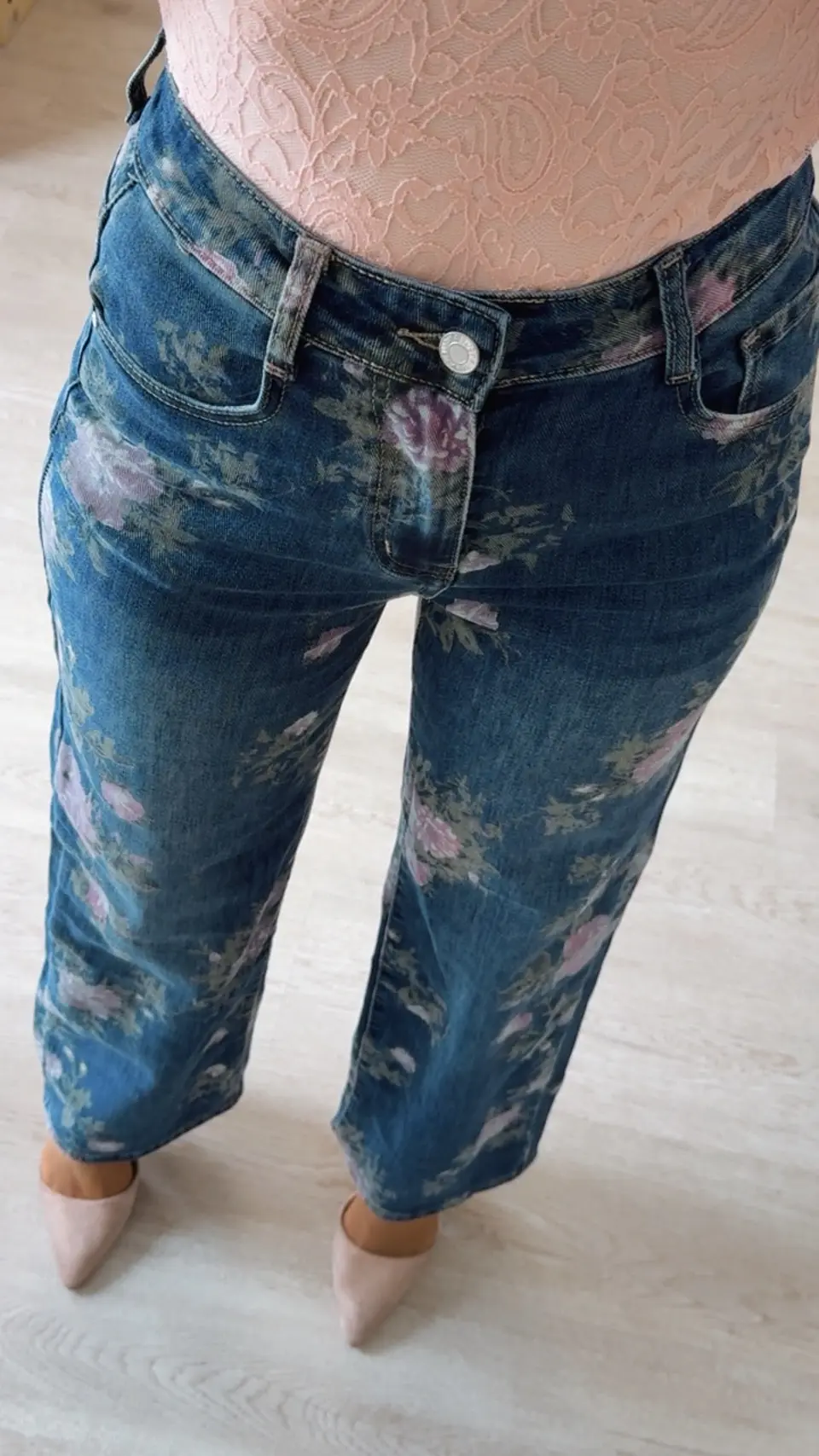 Calças Wide Leg com Flores Rosa 7
