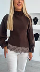 Camisola de Malha com Renda Assimétrica - TU - Thumbnail 10