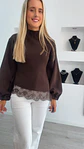 Camisola de Malha com Renda Assimétrica - TU - Thumbnail 12