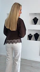 Camisola de Malha com Renda Assimétrica - TU - Thumbnail 9