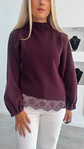 Camisola de Malha com Renda Assimétrica - TU - Thumbnail 3