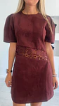 Vestido em Pele de Pêssego com Detalhe de Renda na Cintura - Vorschaubild 6