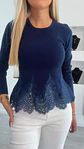 Camisola de Malha com Detalhes em Renda - TU - Thumbnail 5