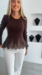 Camisola de Malha com Detalhes em Renda - TU - Thumbnail 9